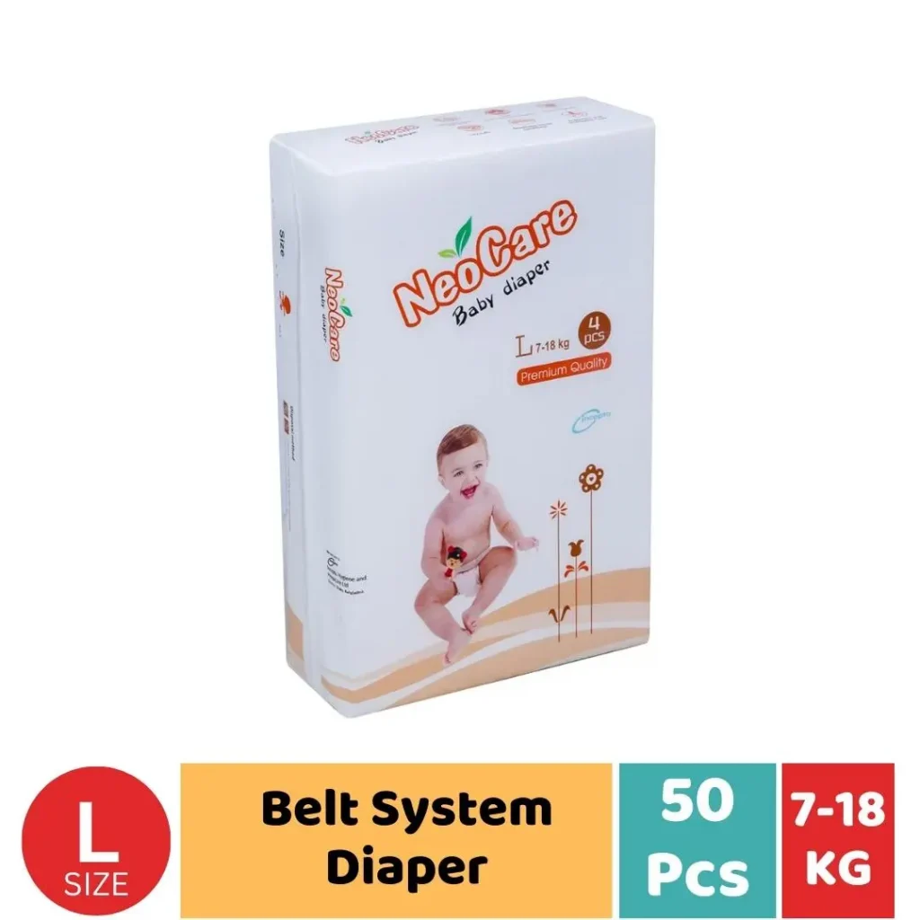 Neocare Premium Belt Diaper L size (7-18 Kg) 50 Pcs